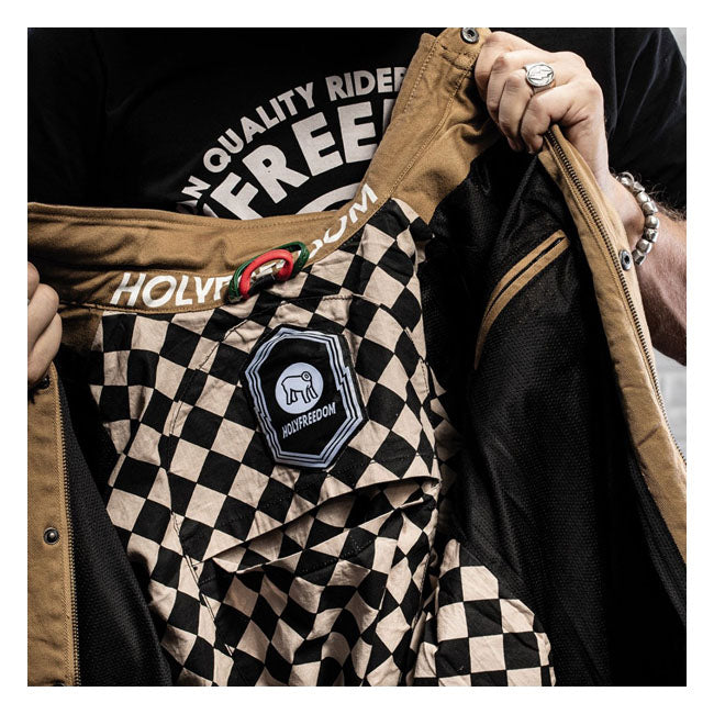 Chaqueta Moto Holy Freedom Coyote Marrón - URA Moto