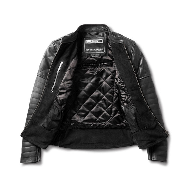 Chaqueta Piel Moto Mujer Roland Sands Design Maywood Negra - URA Moto