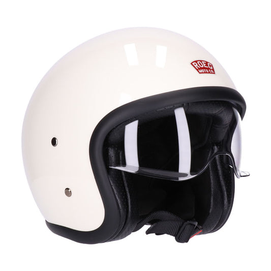 Casco moto Jet Roeg Sundown Vintage Blanco - URA Moto