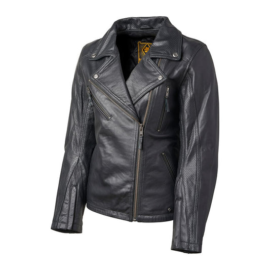 Chaqueta Piel Moto Mujer Roland Sands Design Atherton 74 Negra - URA Moto