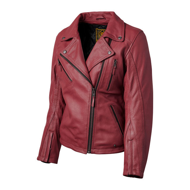 Chaqueta Piel Moto Mujer Roland Sands Design Atherton 74 Merlot - URA Moto