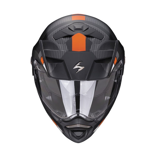 Casco Moto Scorpion ADX-2 Camino Negro-Plata-Naranja Mate - URA Moto