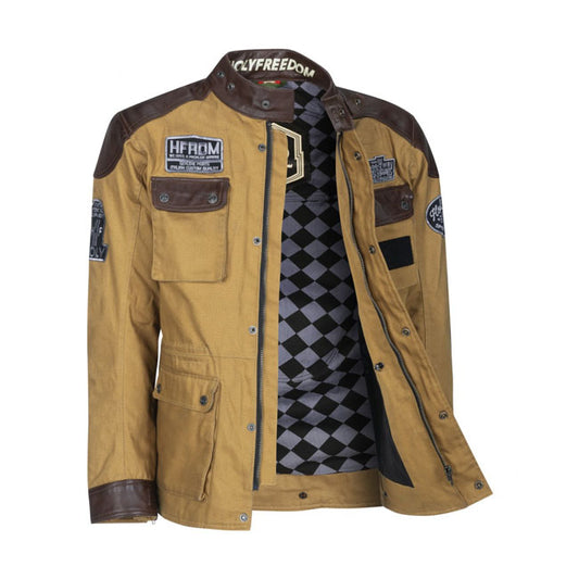 Chaqueta Moto Holy Freedom Quattro Wax Havana Marrón - URA Moto