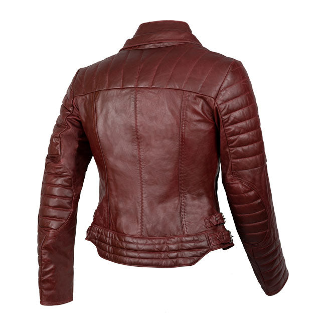 Chaqueta Moto Piel BY City Queens Granate Mujer - URA Moto