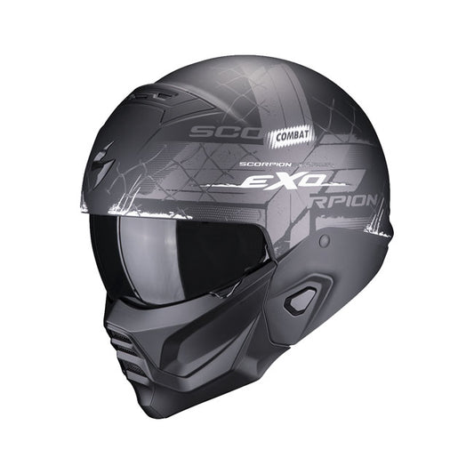 Casco Moto Scorpion EXO-Combat II Negro-Blanco Mate - URA Moto