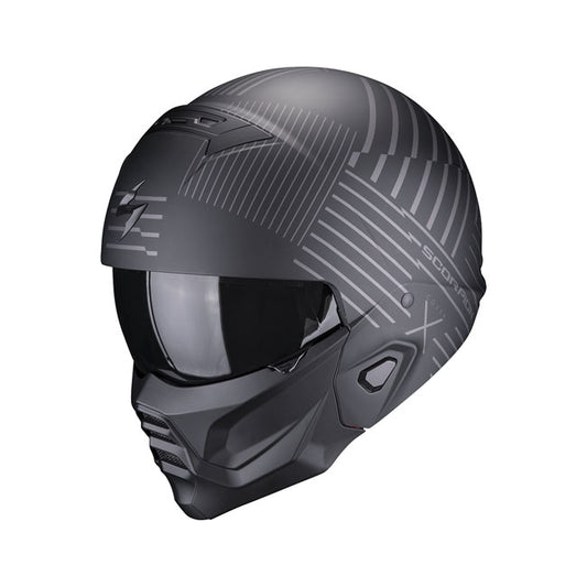 Casco Moto Scorpion EXO-Combat II Negro-Plata Mate - URA Moto