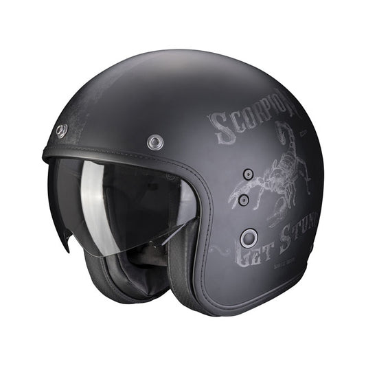 Casco Moto Scorpion Belfast Evo Pique Negro-Plata Mate - URA Moto