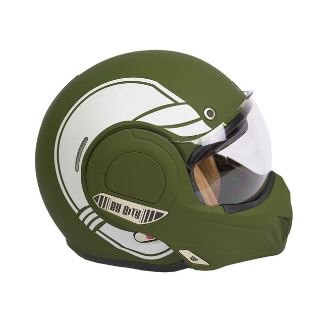Casco Moto Modular BY City 180 Verde - URA Moto