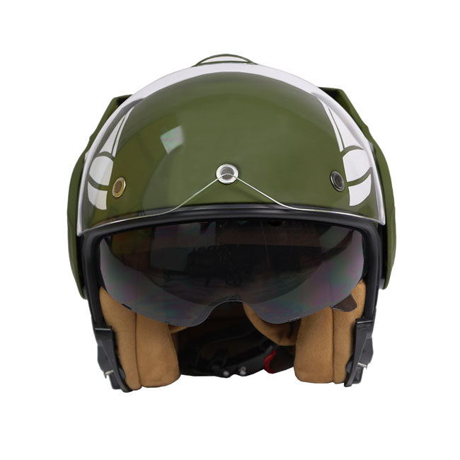 Casco Moto Modular BY City 180 Verde - URA Moto