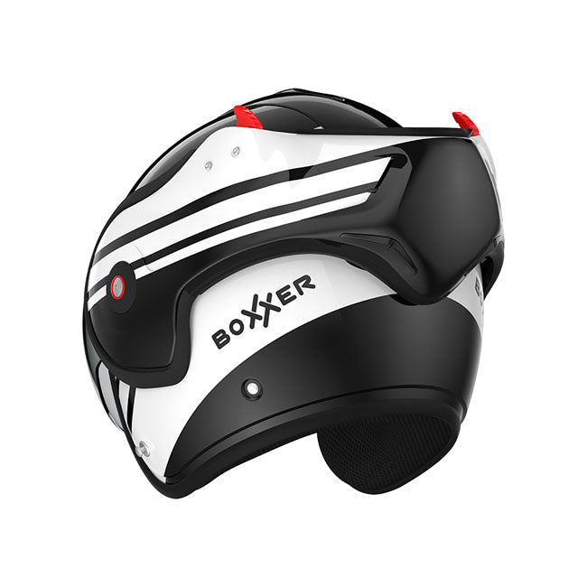 Casco moto Roof Modular Boxxer Sting Negro-Blanco - URA Moto