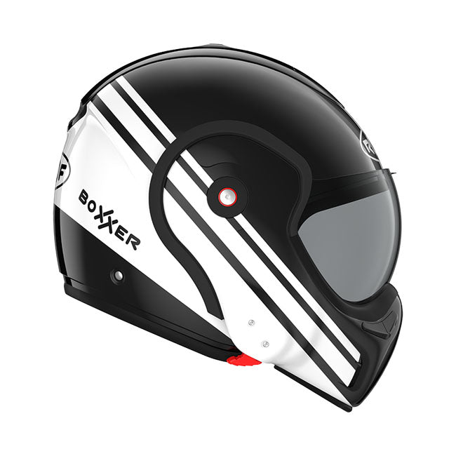 Casco moto Roof Modular Boxxer Sting Negro-Blanco - URA Moto