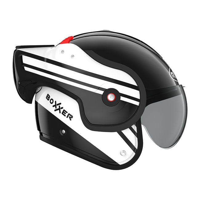 Casco moto Roof Modular Boxxer Sting Negro-Blanco - URA Moto