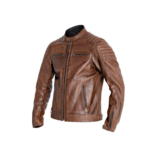 Chaqueta Piel John Doe Dexter Marrón - URA Moto