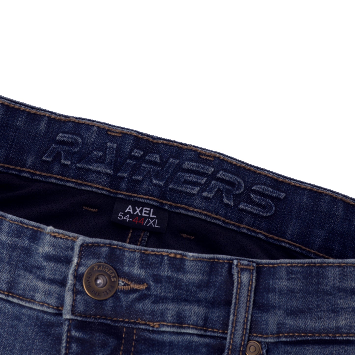 Pantalón Vaquero Axel Azul Rainers CE AA | Protectores Nivel 2 Rodilla/Cadera Kevlar