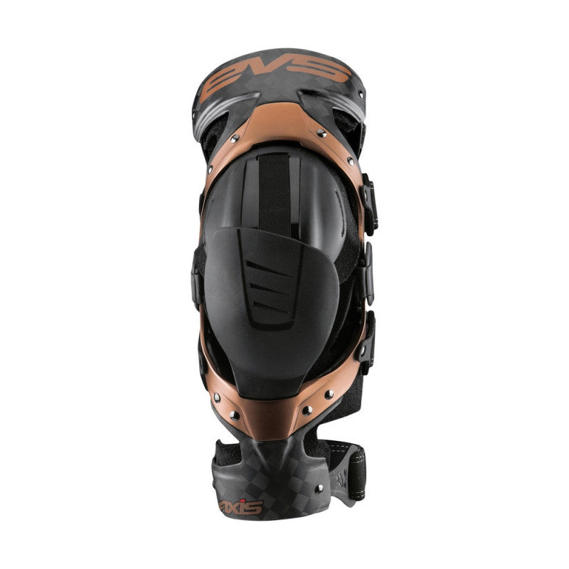 Protección Rodilleras Ortopédicas EVS AXIS PRO Negro-Cobre - URA Moto