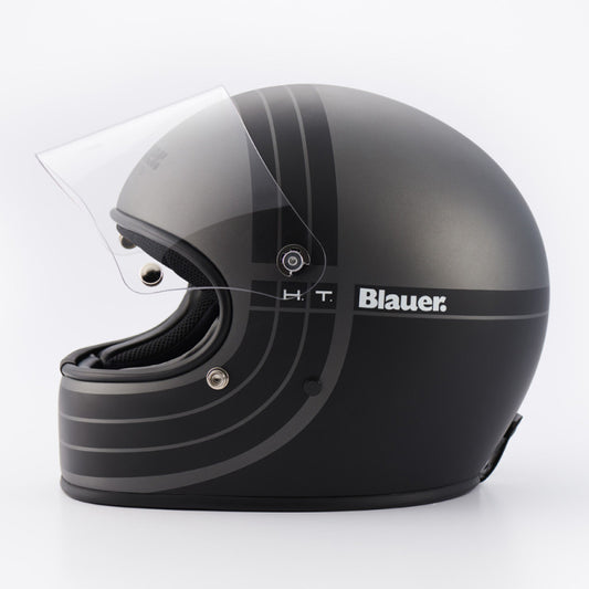 Casco Integral Blauer 80's 06 Titanio Negro Retro