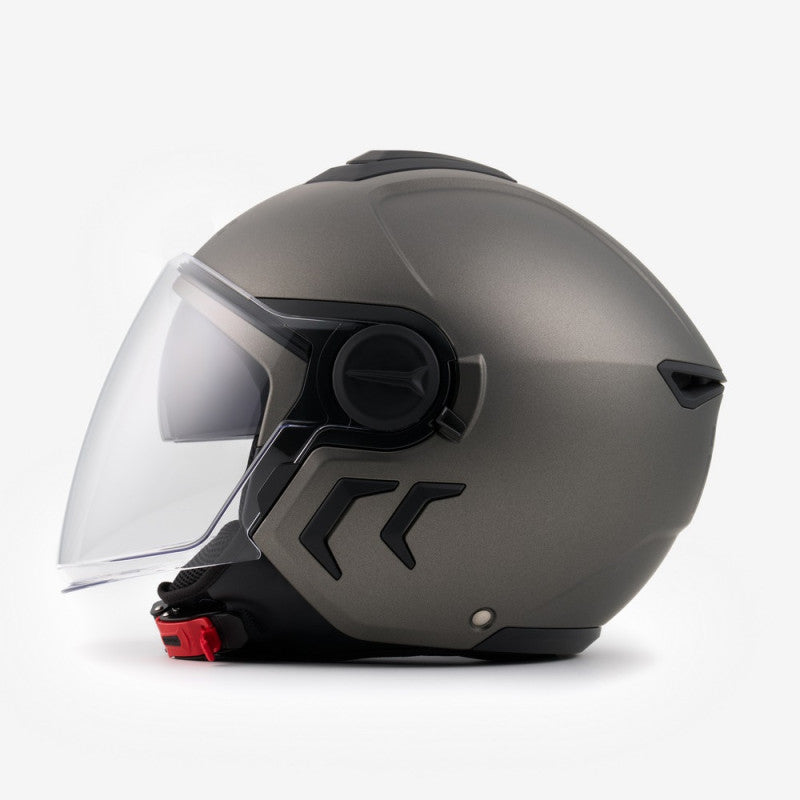 Casco Demi Jet Blauer DJ-01 Gris Mate ABS Urbano - URA Moto