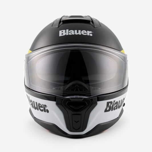 Casco Integral Blauer FF-01 Negro Blanco Fibra Gráfico