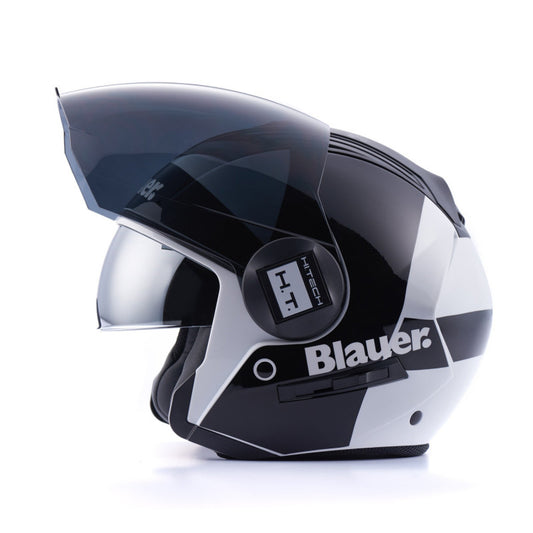 Casco Moto Jet Blauer REAL Gráfica A Blanco-Negro - URA Moto