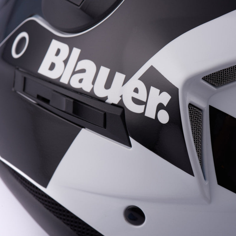 Casco Moto Jet Blauer REAL Gráfica A Blanco-Negro - URA Moto