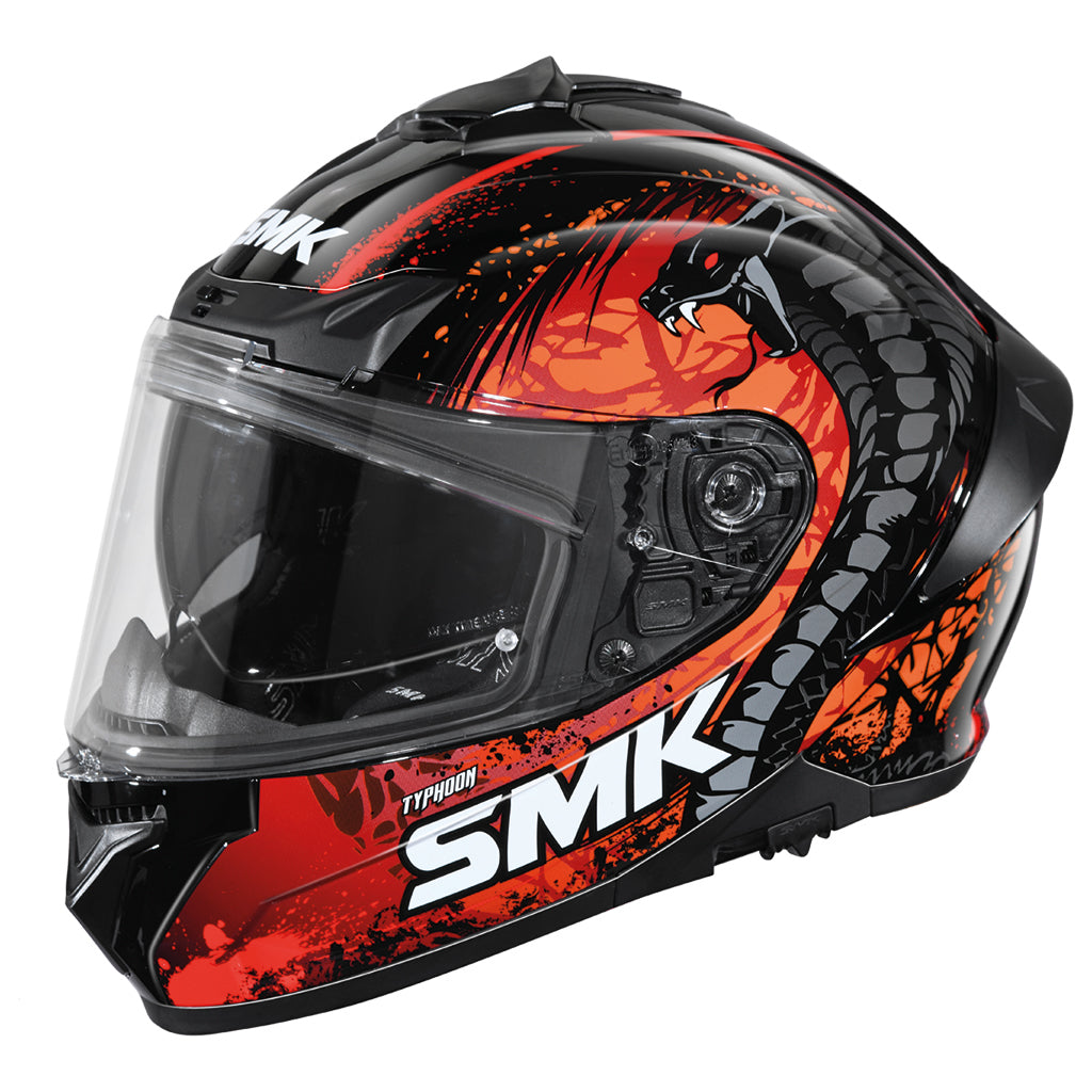 Casco moto SMK Integral Typhoon Reptile Decorado Brillo (GL273) - URA Moto