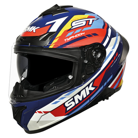Casco SMK Typhoon Sports Tourer Decorado Brillo GL534 - Integral Touring ECE 22.06 - URA Moto