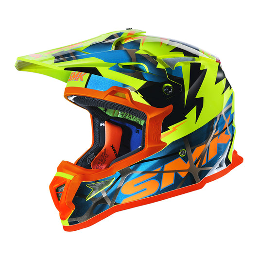 Casco moto SMK Offroad Allterra Fulmine Decorado Brillo (GL457) - URA Moto