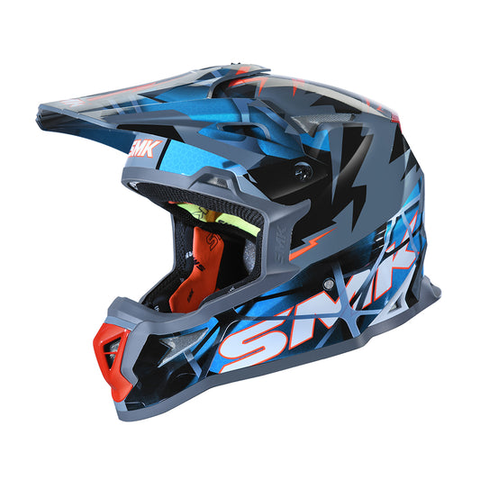 Casco moto SMK Offroad Allterra Fulmine Decorado Brillo (GL651) - URA Moto