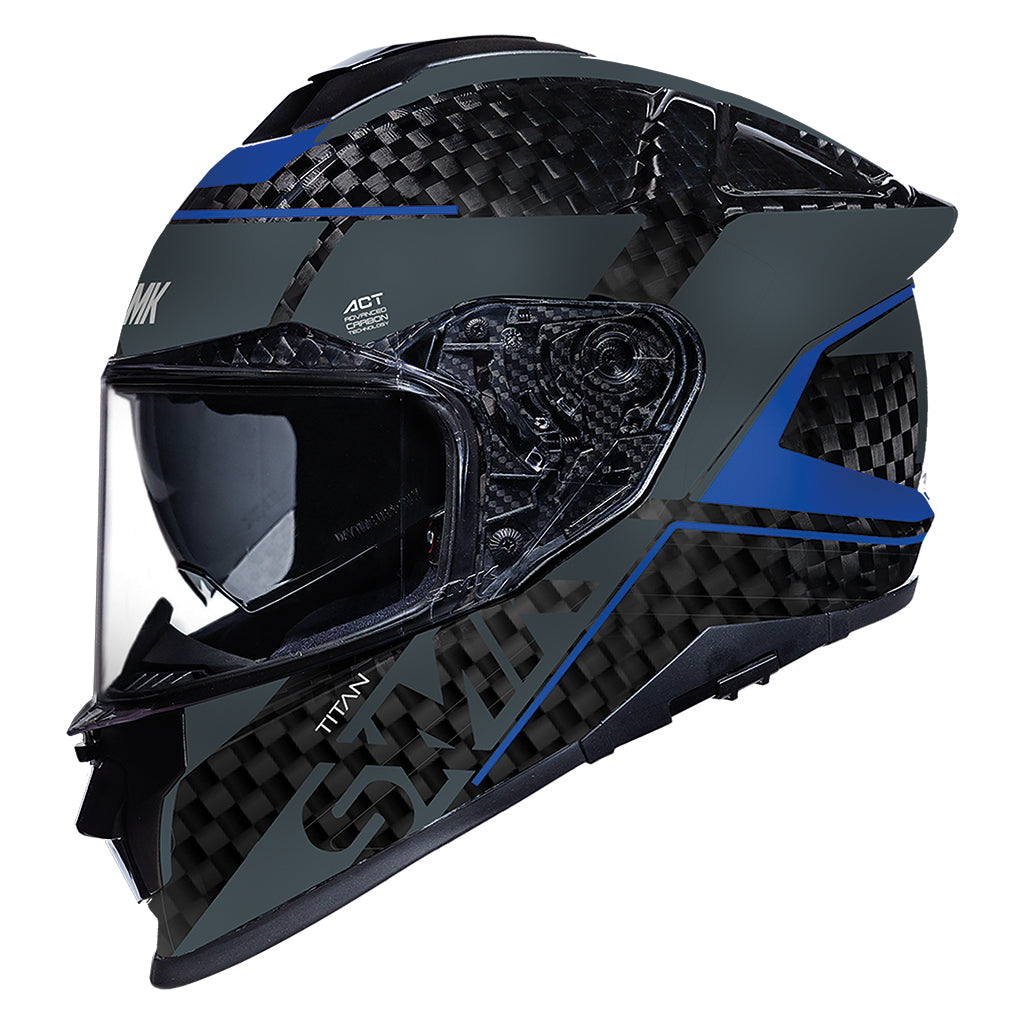 Casco Integral Moto Titan Carbon Nero Decorado Brillo(GL256)