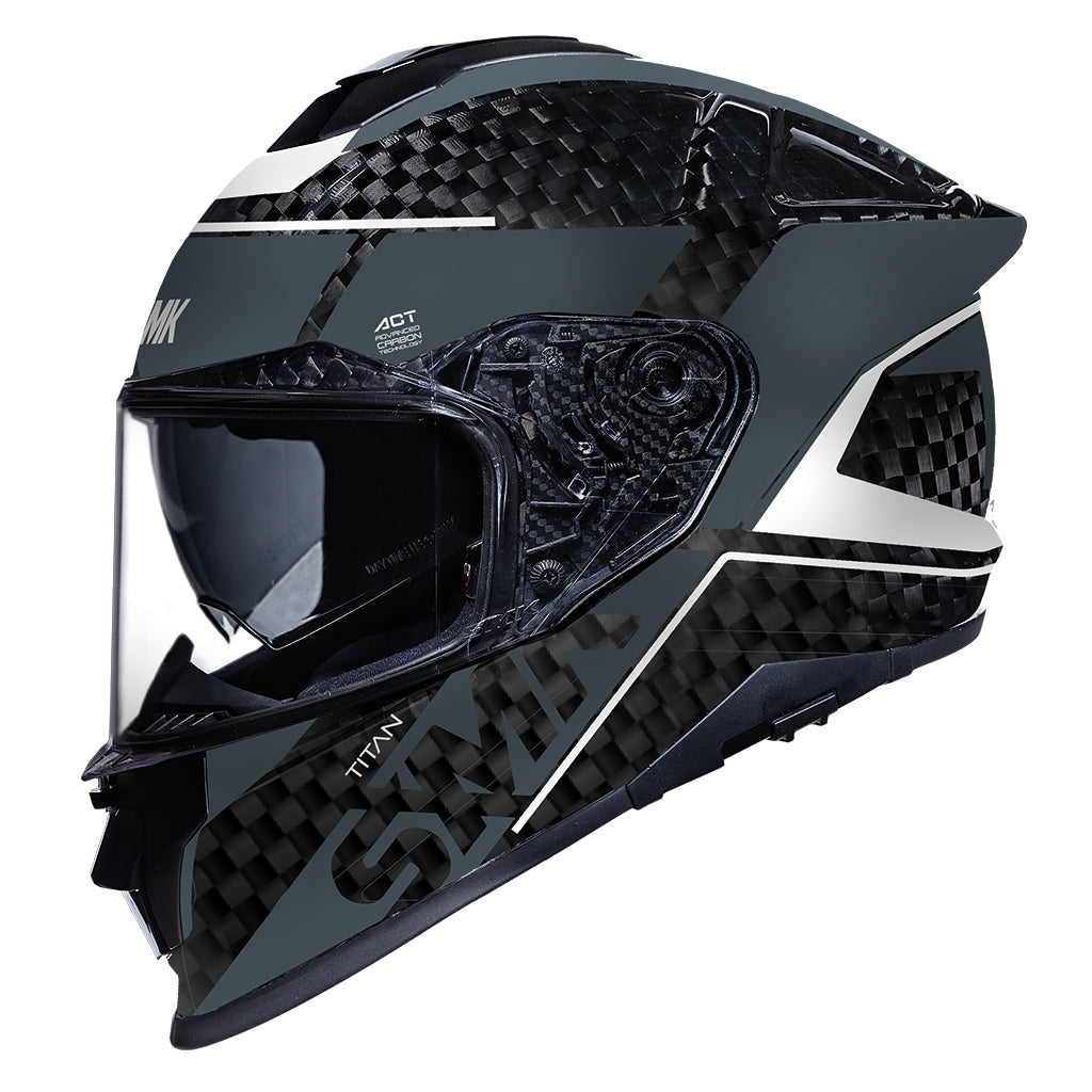 Casco Integral Moto Titan Carbon Nero Decorado Brillo (GL261)