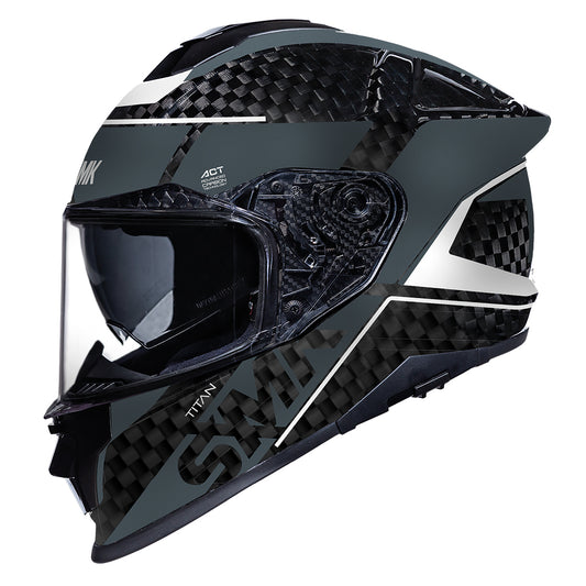 Casco Integral Moto Titan Carbon Nero Decorado Brillo (GL261)