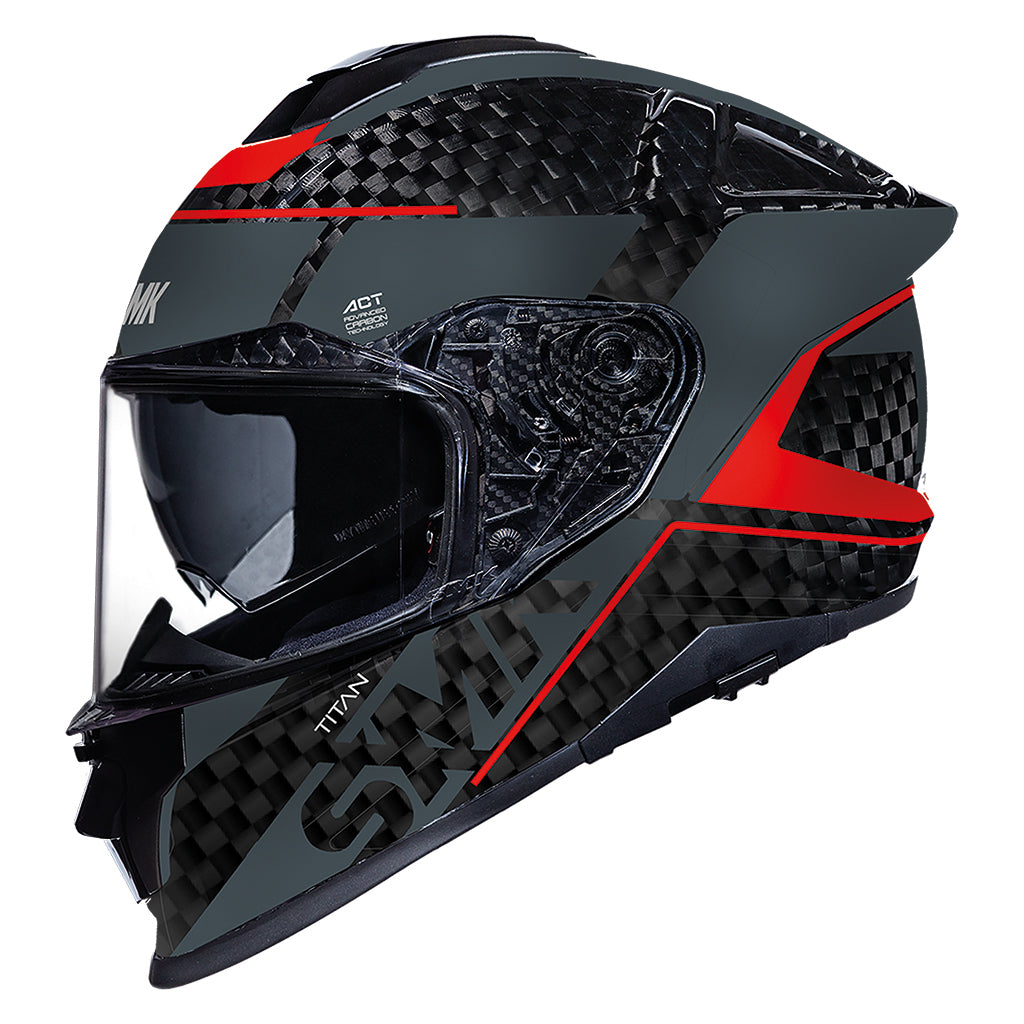 Casco Integral Moto Titan Carbon Nero Decorado Brillo (GL263)