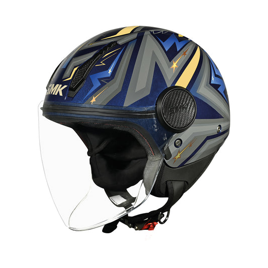 Casco Jet SMK Laminar Starz Decorado Brillo GL565 - Urbano ECE 22.06 - URA Moto