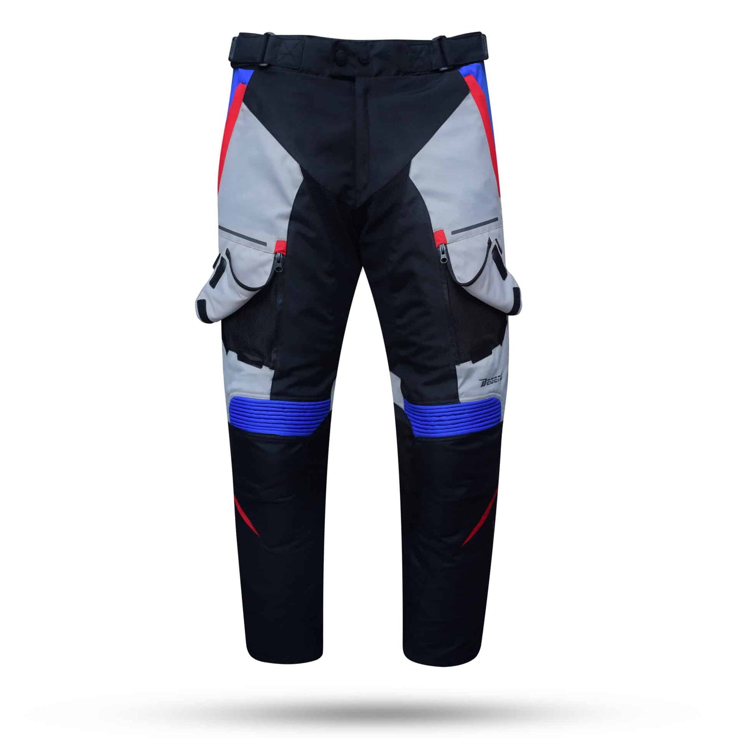 Pantalón Moto Degend Sweep Tri-Capa Gris-Rojo-Azul - URA Moto