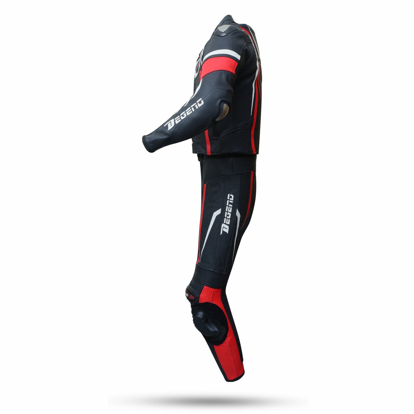 Mono Moto Degend Rapid 2-PC Negro-Rojo-Blanco - URA Moto