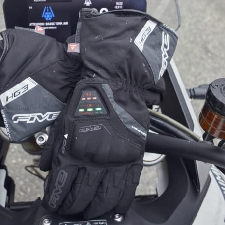 Guantes Moto Calefactables FIVE HG3 EVO Mujer WP Negro - URA Moto