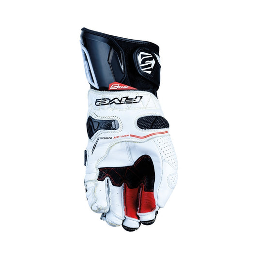 Guantes Five RFX Race V2 Blanco Negro Pista