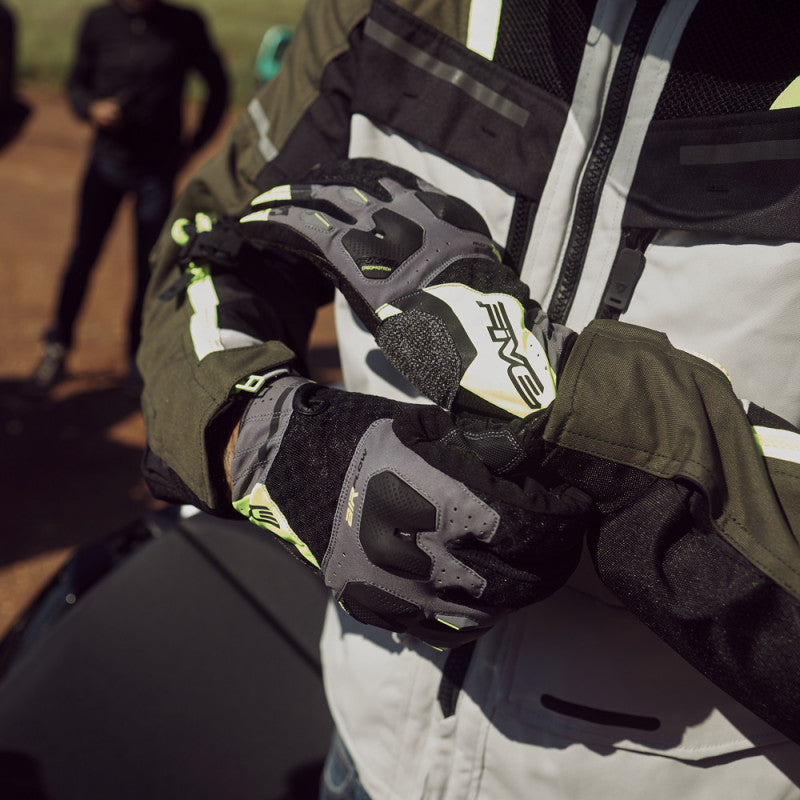 Guantes Moto Five TFX3 Airflow Gris/Amarillo Fluor - URA Moto