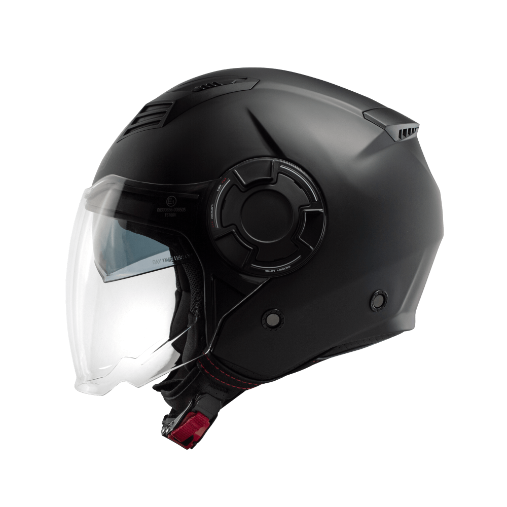 Casco moto Jet CMS PLAIN S-Jet 2.0 Black Matt - URA Moto