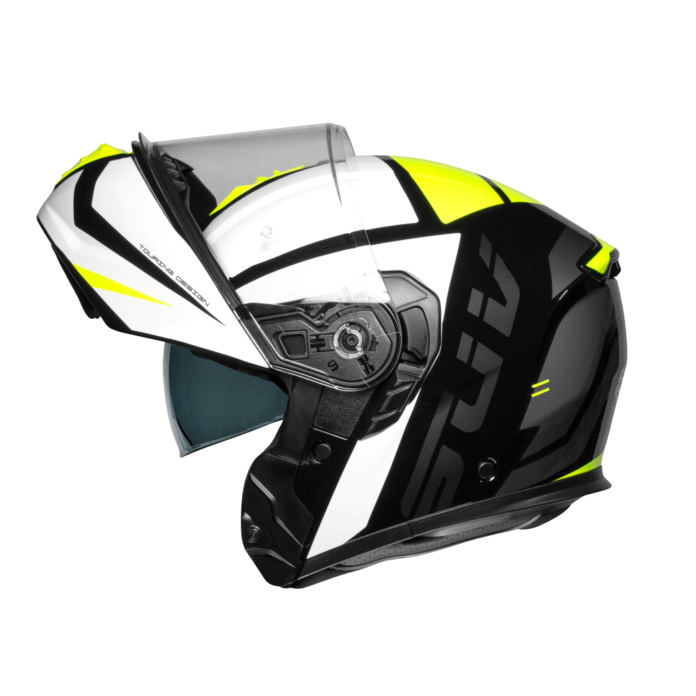 Casco moto Modular CMS SUV Stradale Yellow Reflex - URA Moto