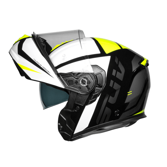 Casco moto Modular CMS SUV Stradale Yellow Reflex - URA Moto