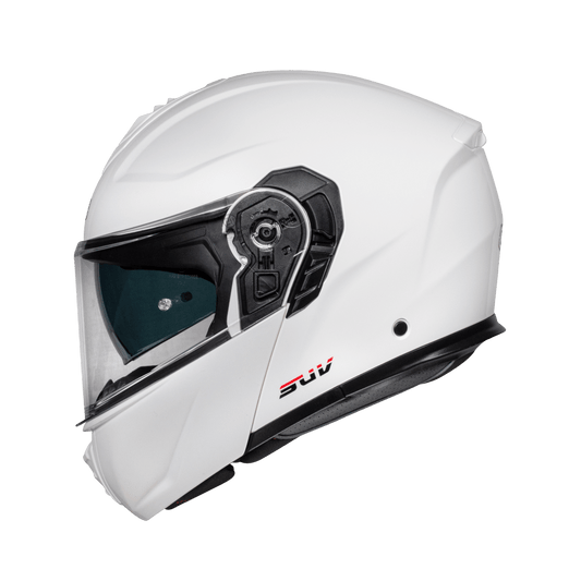 Casco moto Modular CMS SUV Plain Artic White - URA Moto