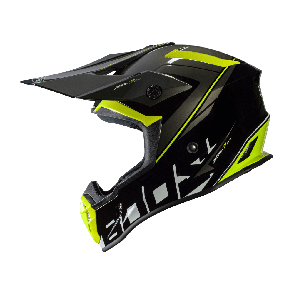 Casco moto Cross CMS XR-7 PRO BOOST Yellow Reflex - URA Moto