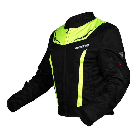 Chaqueta Moto Invictus Corta Atlas Black-Fluo - URA Moto