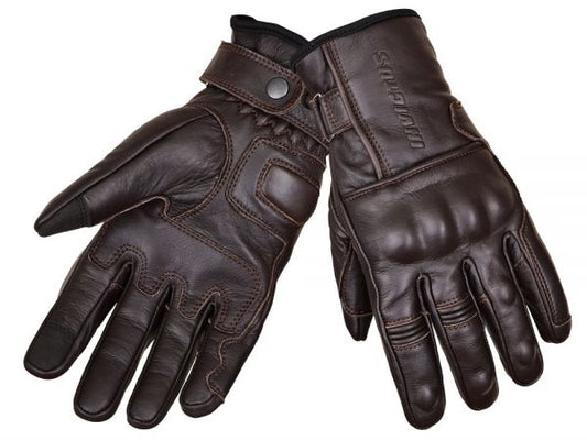 Guantes Moto Invictus Cuero El Bravo Marrón - URA Moto
