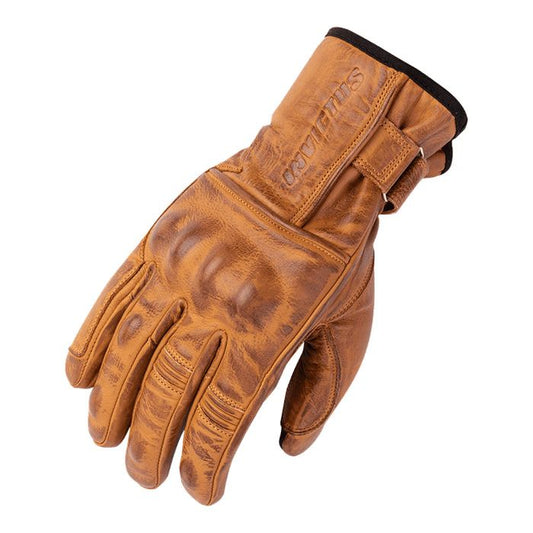 Guantes Moto Invictus Cuero El Bravo Mostaza - URA Moto