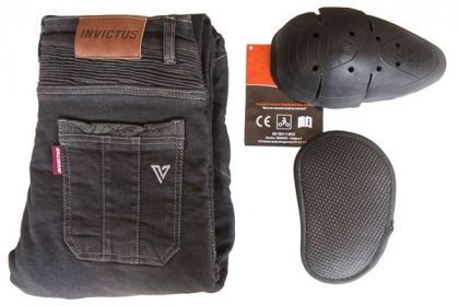 Pantalón Tejano Moto Invictus detalles en cuero Eastwood