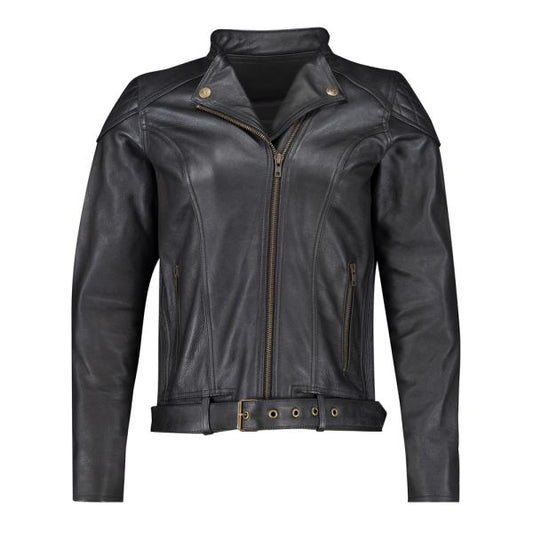 Chaqueta Cuero Mujer Invictus Electra Negra - Retro Todo Tiempo - URA Moto