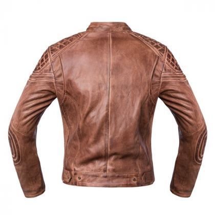 Chaqueta Moto Cuero Invictus Eros Marrón Desgastado - URA Moto