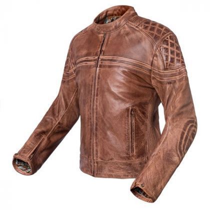 Chaqueta Moto Cuero Invictus Eros Marrón Desgastado - URA Moto